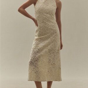 Endless Rose Cream Floral Lace Midi Dress